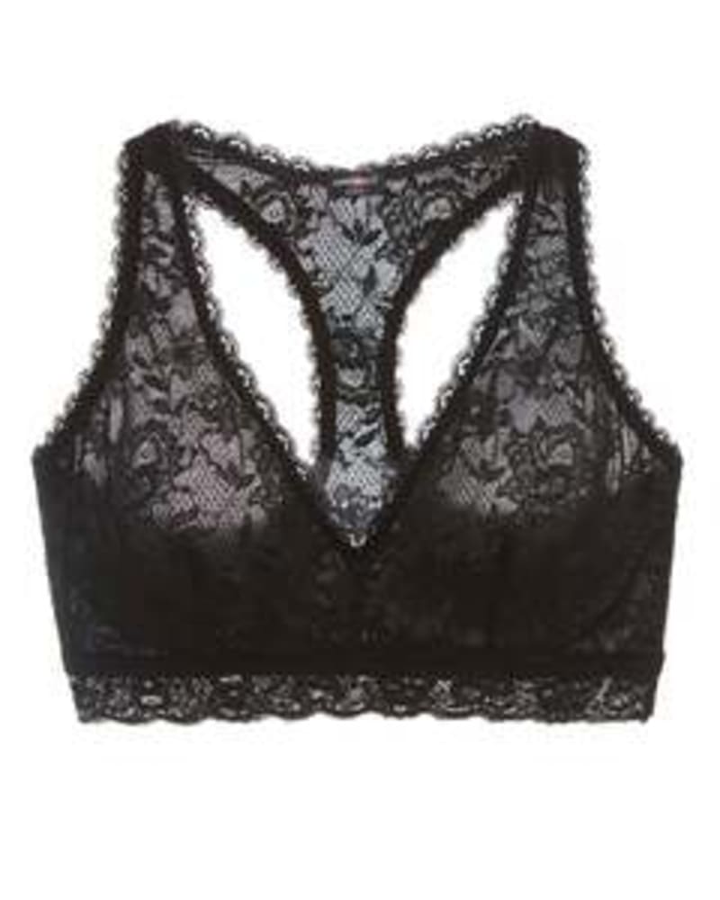 Front of a size M Ultra Curvy Racie Racerback Bralette in Black by Cosabella. | dia_product_style_image_id:253744